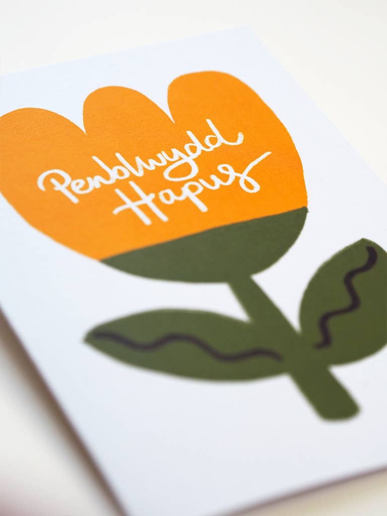 Penblwydd Hapus Tulip Welsh Language Birthday Card