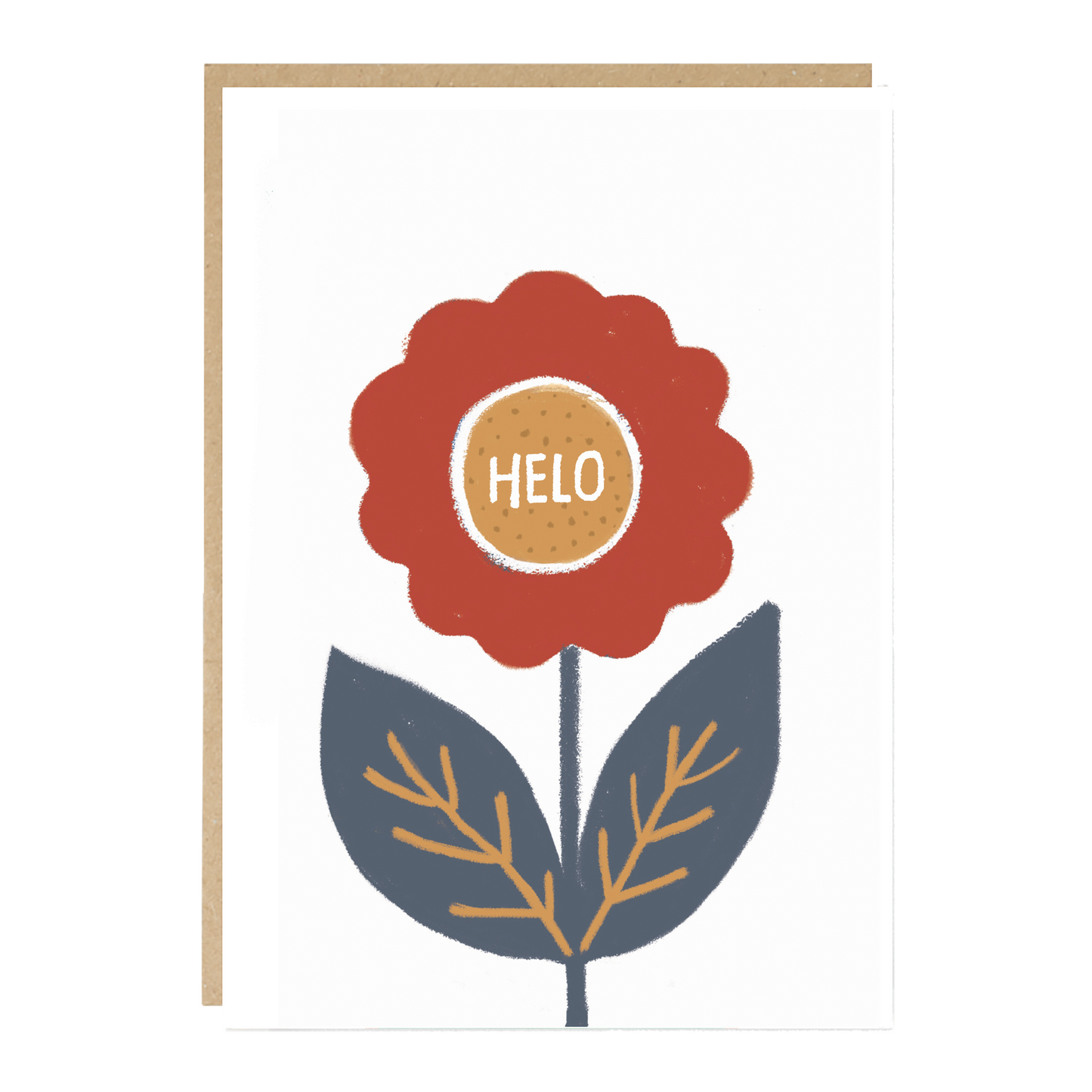 Welsh Language 'Helo' Flower Card
