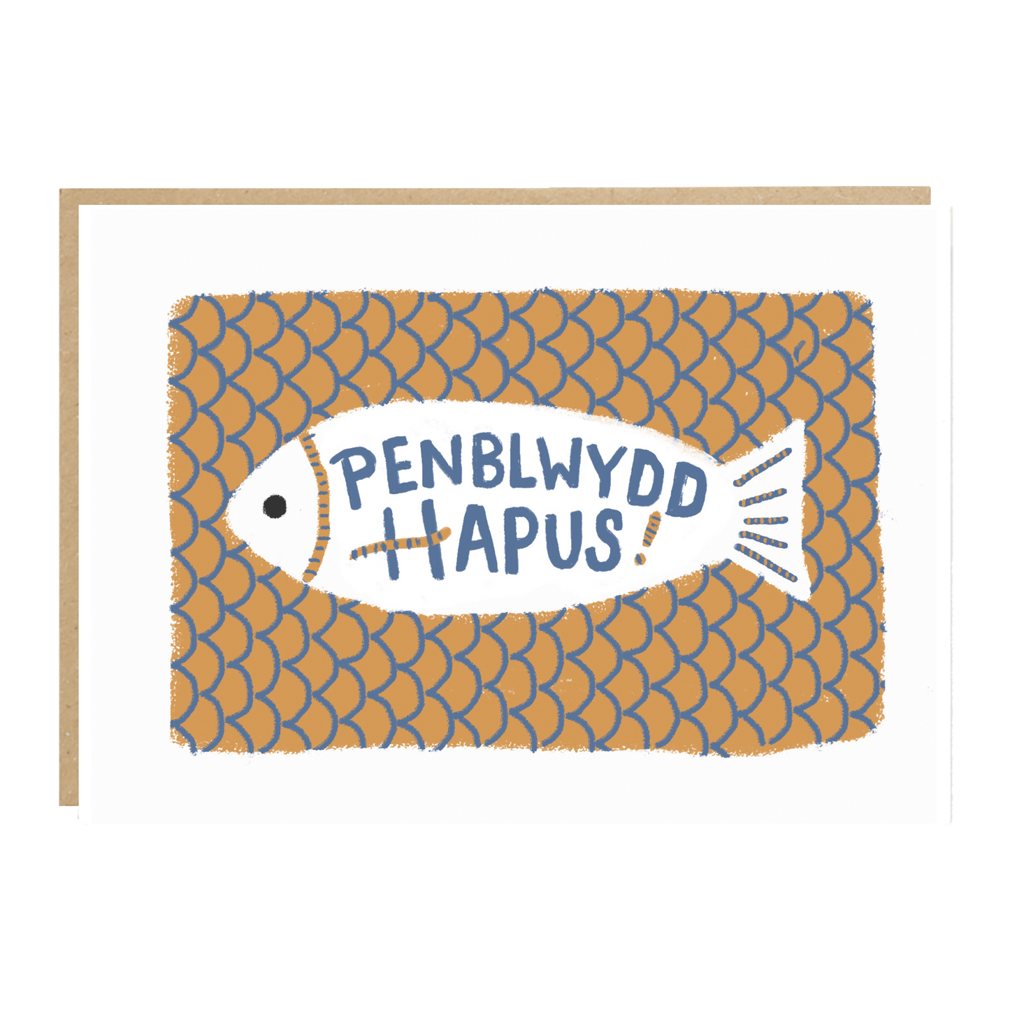Welsh Language Fish Birthday Card Penblwydd Hapus