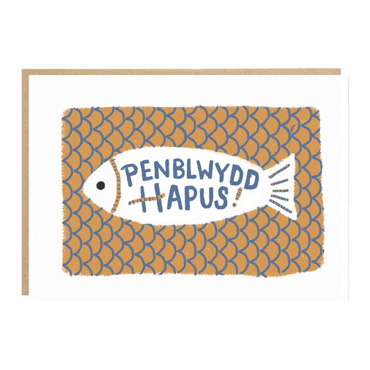 Welsh Language Fish Birthday Card Penblwydd Hapus