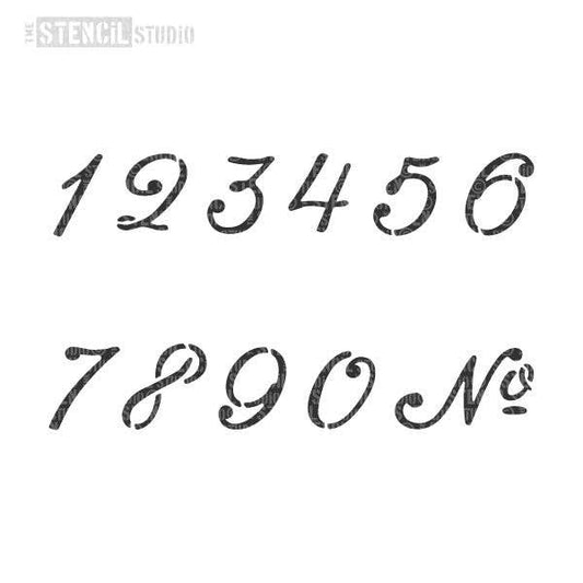 French Number Set Stencil: A4 Size