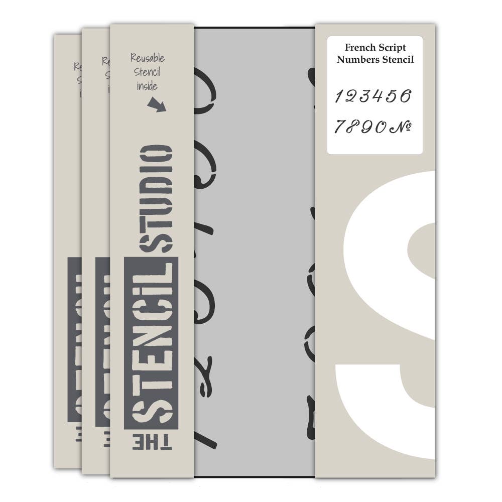 French Number Set Stencil: A4 Size