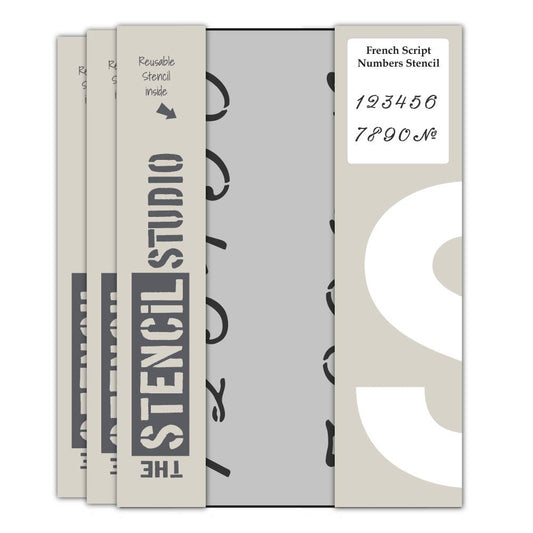 French Number Set Stencil: A4 Size