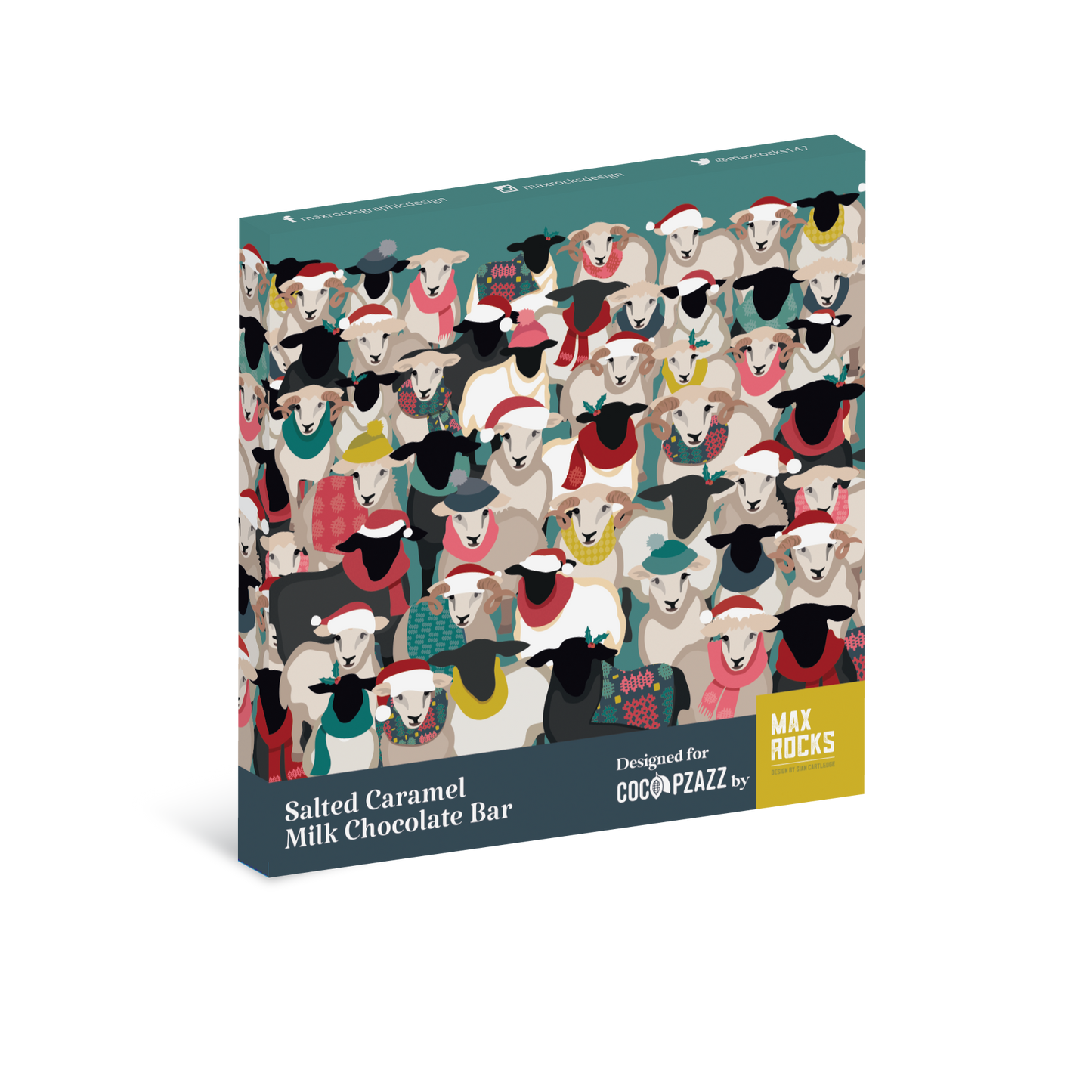 Christmas Max Rocks Salted Caramel Milk Chocolate Bar 80g