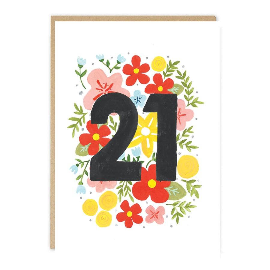 Floral Age 21 Card