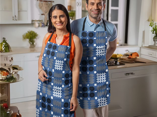 Blue Welsh Tapestry Blanket Print Apron