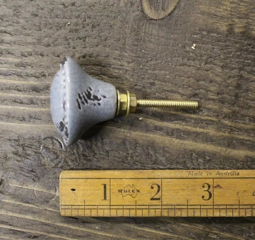Oval Grey Crackle Glaze Knob