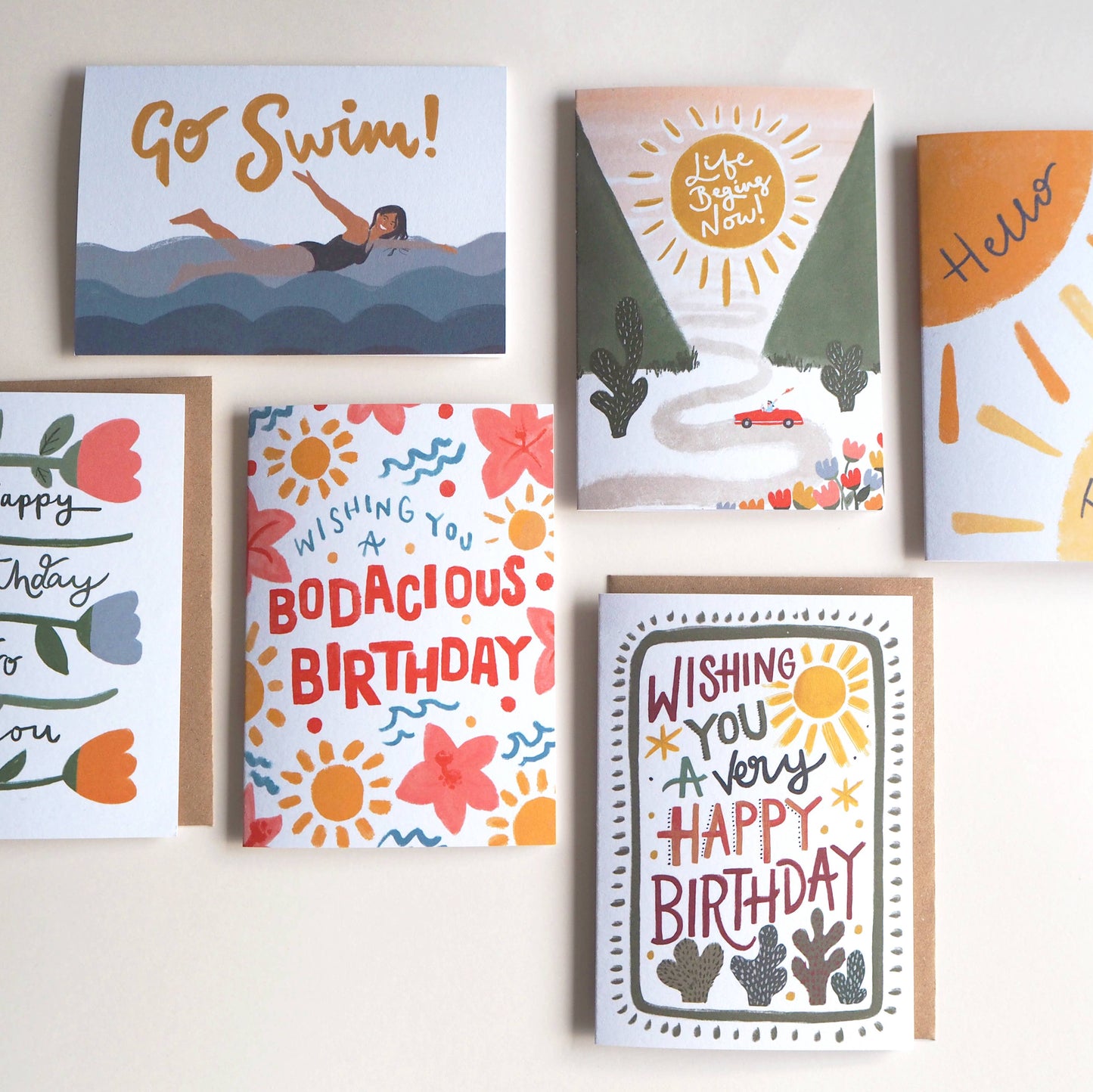 Very Happy Birthday Illustrated Cactus Card