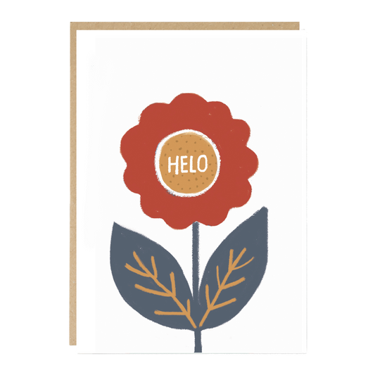 Welsh Language 'Helo' Flower Card