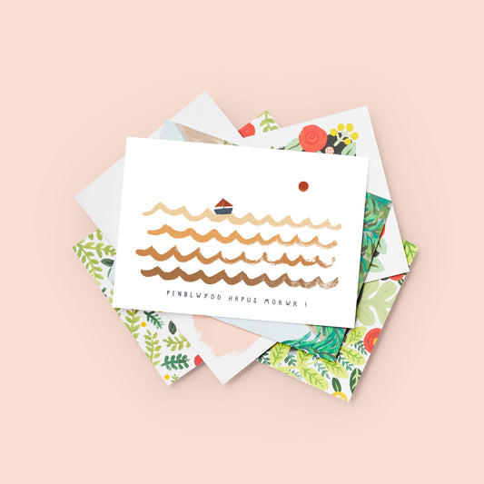 Welsh Language Sailor Birthday Card Penblwydd Hapus