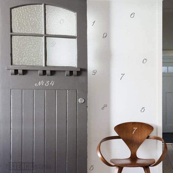 French Number Set Stencil: A4 Size