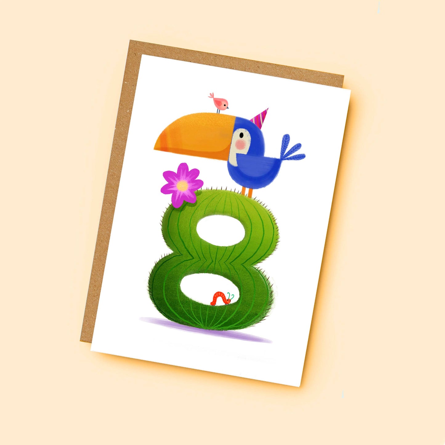 Cute Toucan - Kids Birthday Card - Age 8