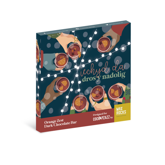 Christmas Max Rocks Zesty Orange Dark Chocolate Bar 80g (Vegan)