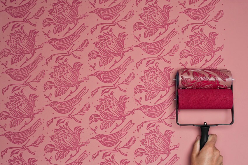 Flock patterned paint roller from The Painted House